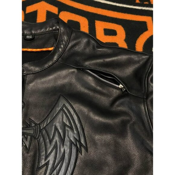 Motorcycle Riding Jacket 2XL Men, Resistant Leather, Reflective - Picture 6 of 8